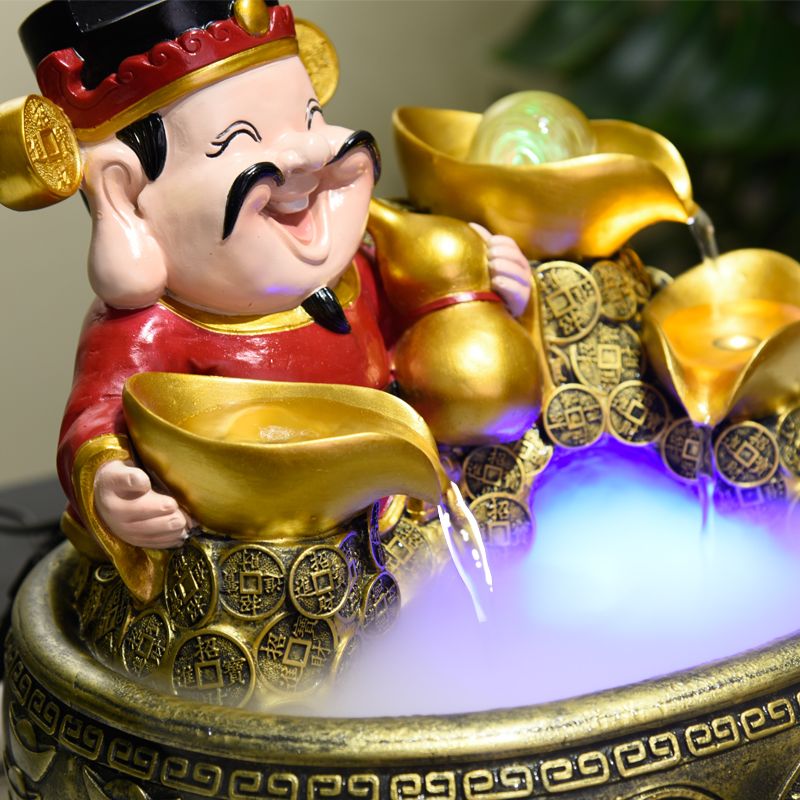 财神爷招财进宝循环水摆件店铺转运球流水生财喷泉送开业礼品礼物