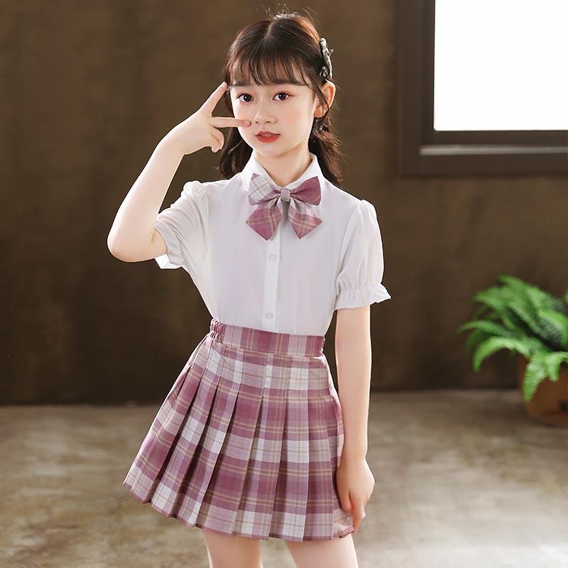 Girls' dress summer dress foreign style children's princess skirt jk uniform girl suit college wind summer big boy