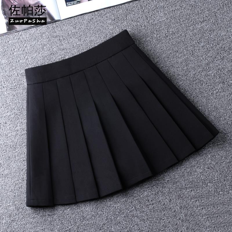 Black pleated skirt girls' skirt 2022 new A-line skirt high waist all-match baby skirt