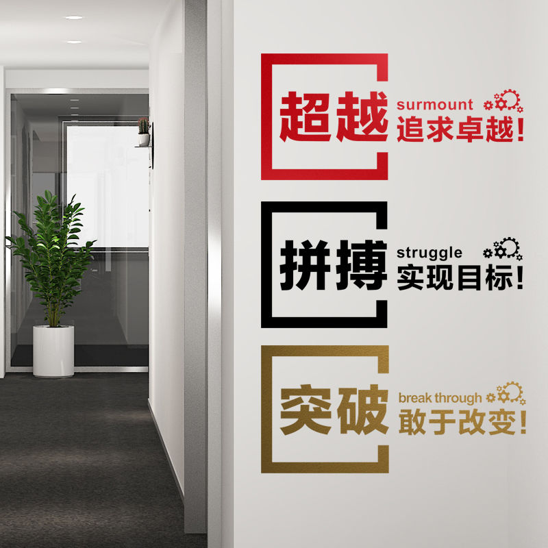拼搏奋斗超越突破墙贴纸班级组教室宿舍办公室企业文化激励志贴纸