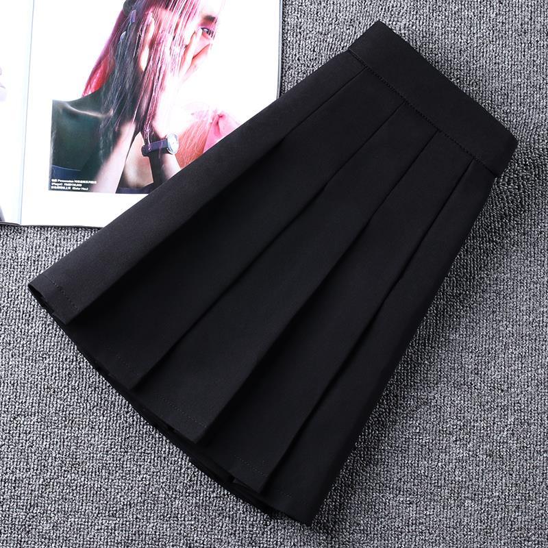 Black pleated skirt girls' skirt 2022 new A-line skirt high waist all-match baby skirt
