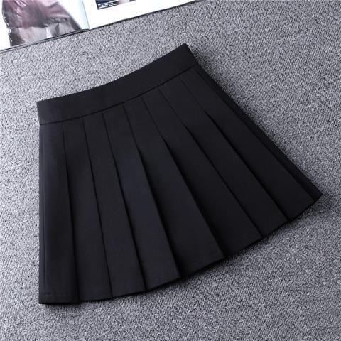 Black pleated skirt girls' skirt  spring and autumn new A-line skirt high waist all-match baby skirt