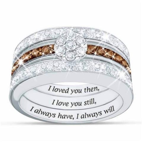 Wish Cross-border E-commerce Silver Small Flower Three-Piece Ring Set European And American Popular Fashion Accessories_voghion.com