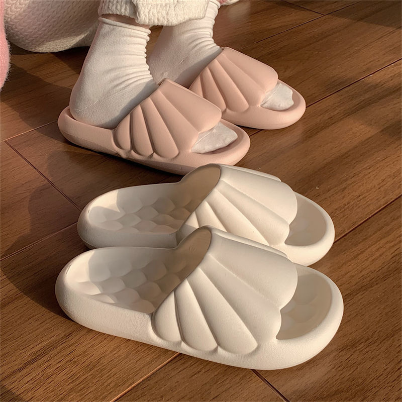 Thin strip girl heart shell slippers female summer fairy style ins home bath anti-slip deodorant sandals feel shit