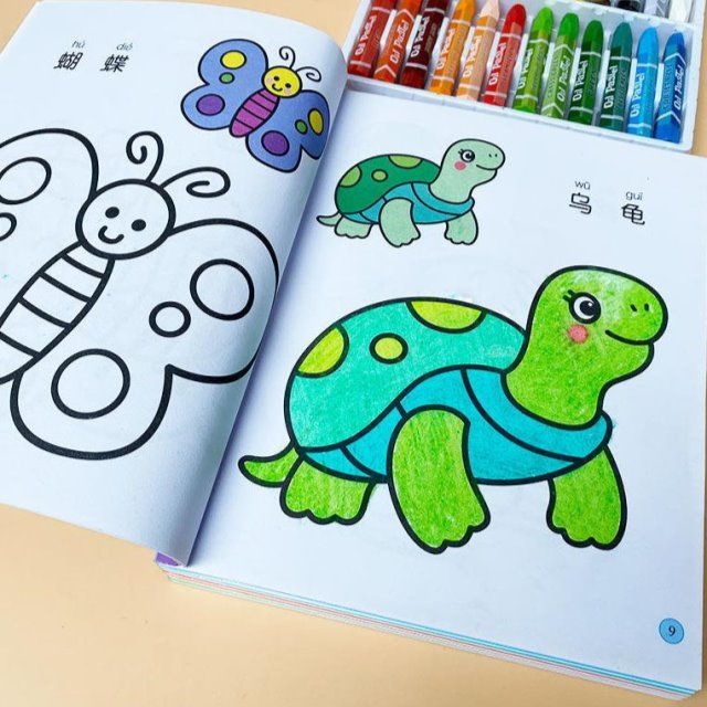 儿童画画本涂色画填色本幼儿园宝宝大班学画画绘画本涂色书图画本