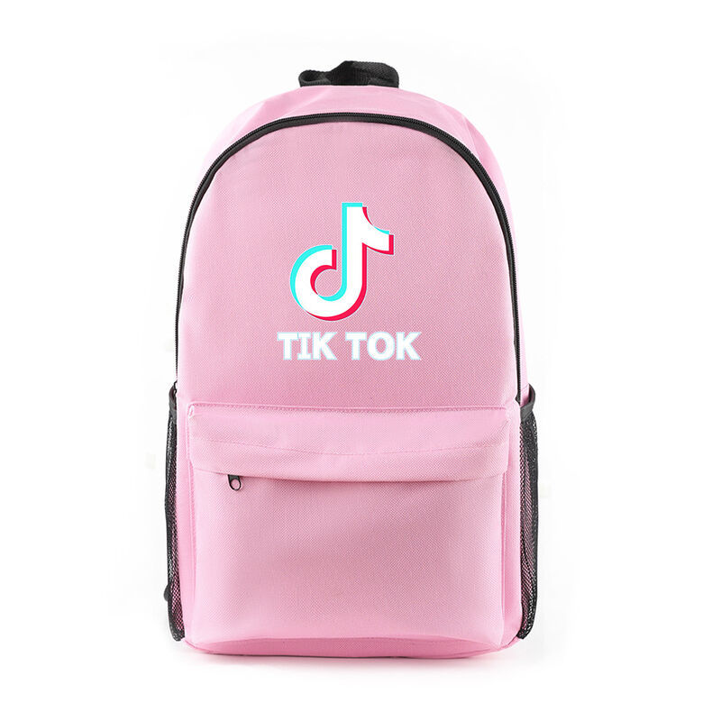 跨境批发抖音字符tik tok同款学生书包双肩包潮流款男女款背包