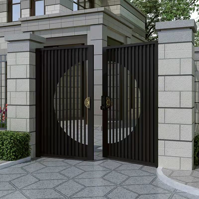 别墅大门庭院门小区院子现代简约铝合金单双开门子母门铁艺大门