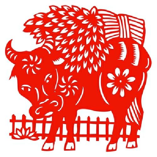 牛年剪纸12生肖牛窗花2021新年春节年画玻璃贴纸喜字不干胶防水贴【3