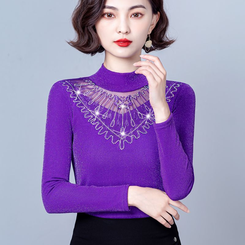 高级感蕾丝打底衫女春款洋气小衫2022新品时尚女装内搭上衣女长袖