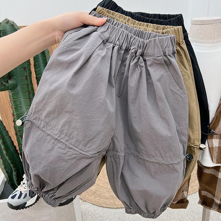 Comfortable ~  Spring and Summer Boys and Girls All-Match Stitching Loose Casual Pants Korean Children's Foreign Color Drawstring Neck Pants
