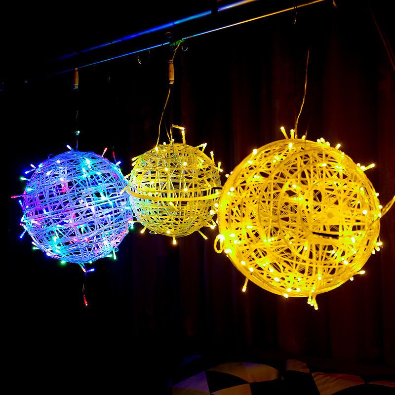 户外亮化pvc藤球灯夜景节日街道装饰彩灯浪漫时尚彩色创意造型灯