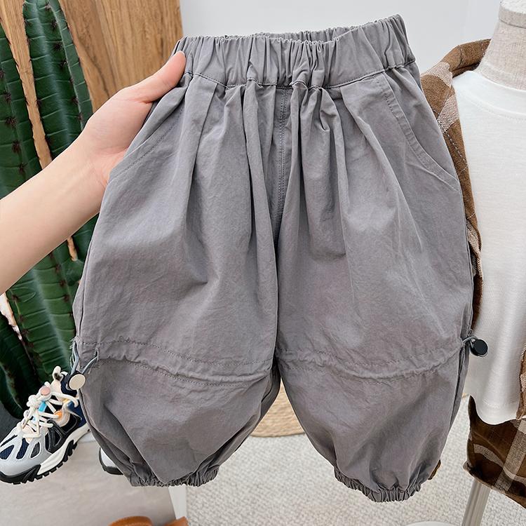 Comfortable ~  Spring and Summer Boys and Girls All-Match Stitching Loose Casual Pants Korean Children's Foreign Color Drawstring Neck Pants