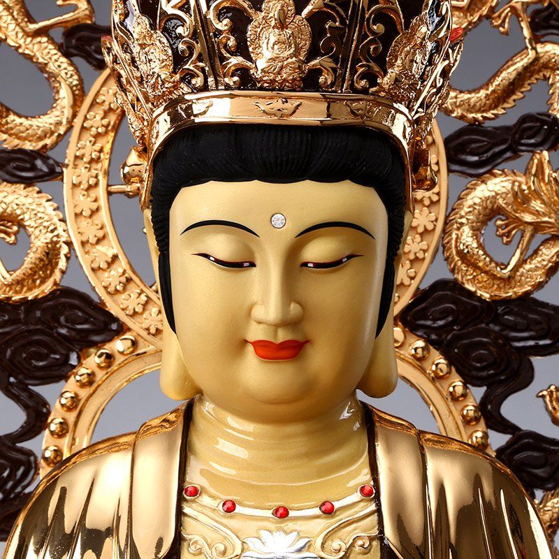 圆通佛具21寸毗卢观音铜鎏金毗卢观音佛像家用供奉纯铜观音摆件