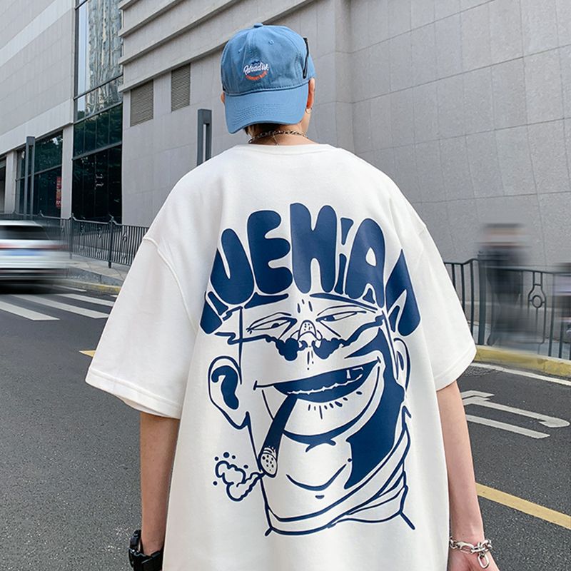 很仙的别致t恤男ins潮流百搭嘻哈半袖潮牌衣服短袖设计感小众七分