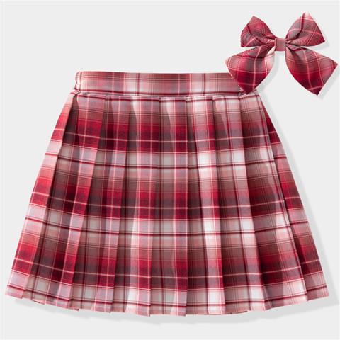 Girls' pleated skirt spring children's half skirt plaid skirt college JK skirt big children's short skirt spring new skirt