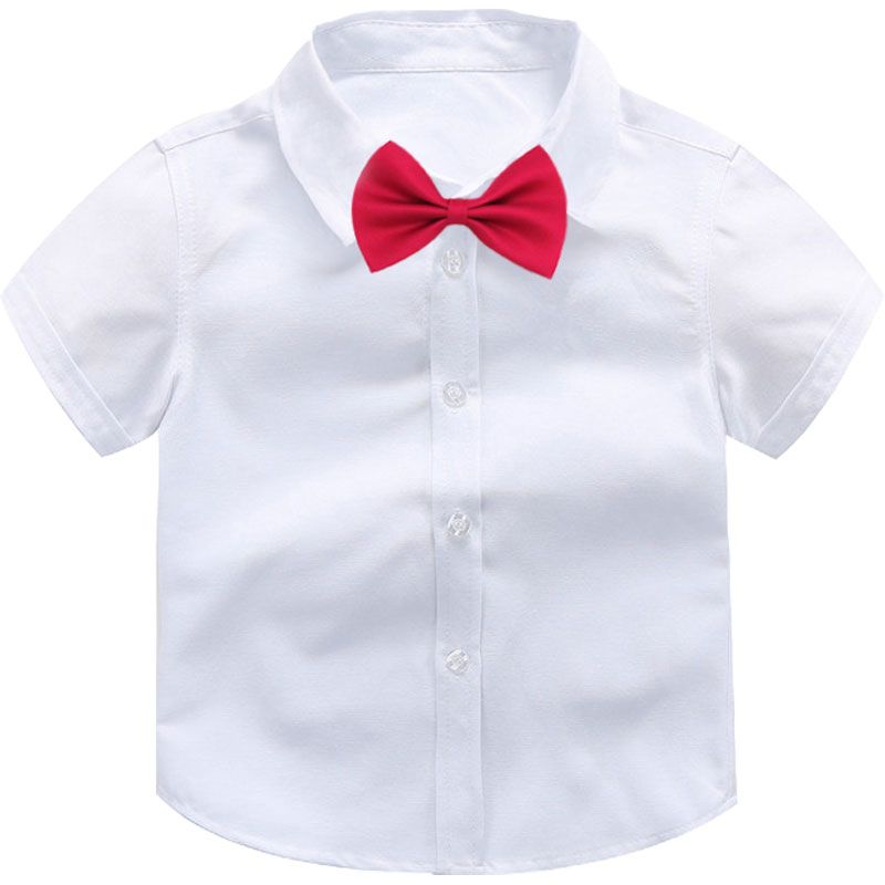 Children's white shirts, girls' lapel tops, students, boys, long-sleeved school uniforms, girls' all-match costumes, short-sleeved