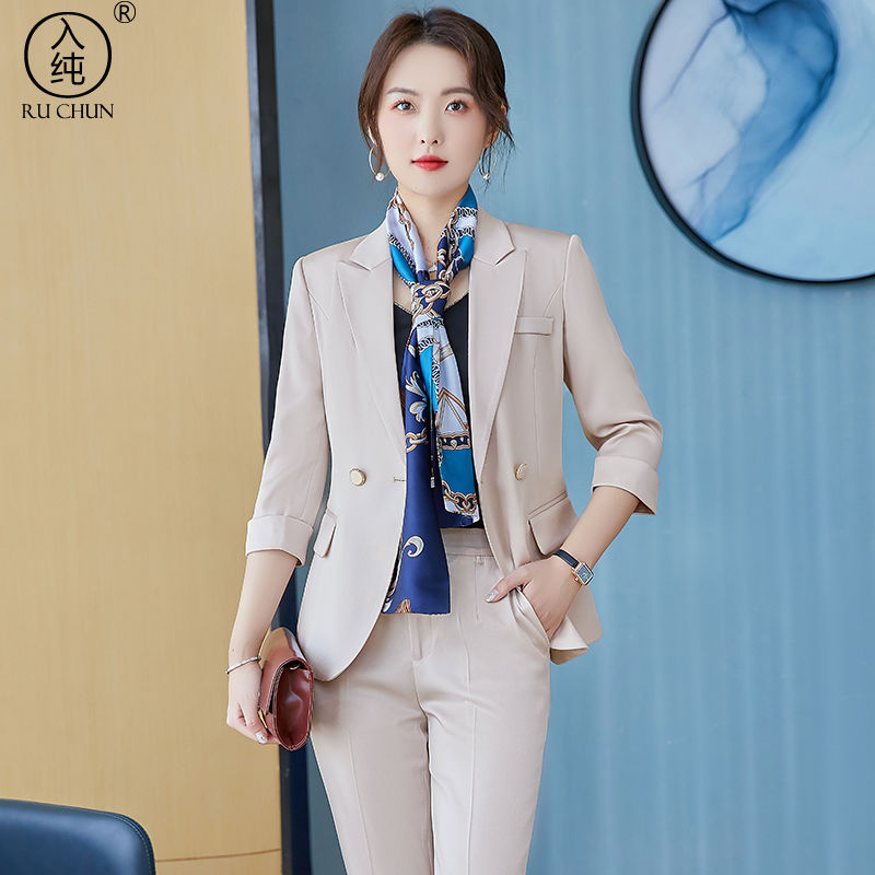 西装外套女2022春秋韩版英伦风高端时尚气质职业装洋气小西服套装