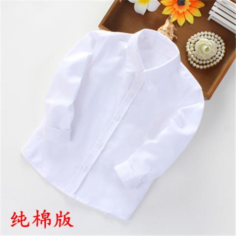 Children's white shirts, girls' lapel tops, students, boys, long-sleeved school uniforms, girls' all-match costumes, short-sleeved