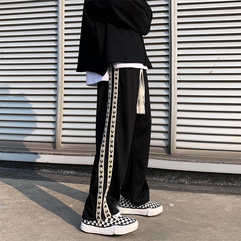 High-grade drape webbing pants men's spring and autumn Korean style loose straight sports ins high street casual pants