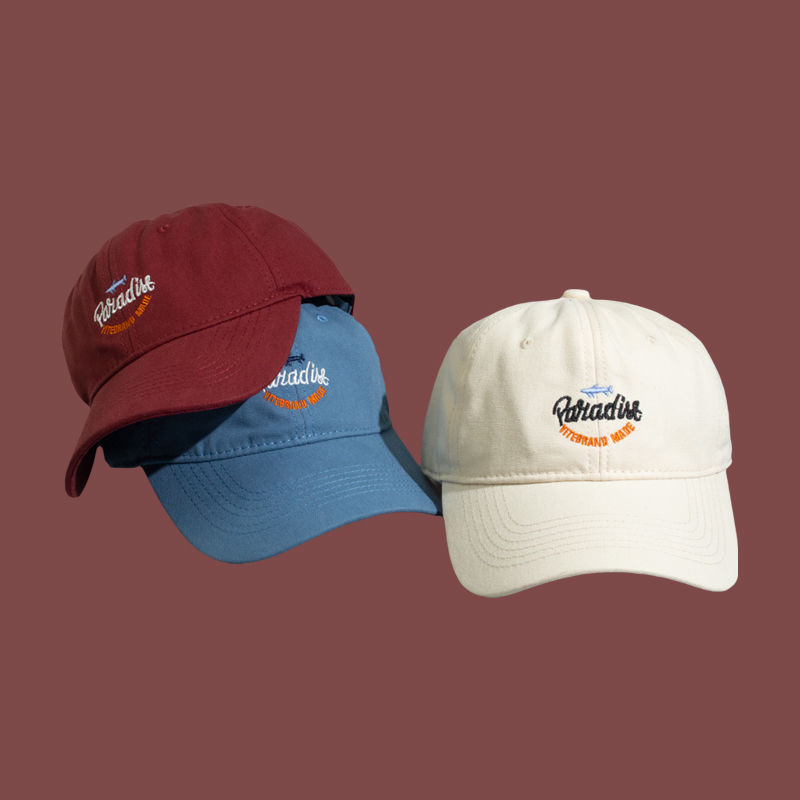 Everyday all-match models~ Shark letter embroidery baseball cap female summer American casual sunshade sunscreen cap for men