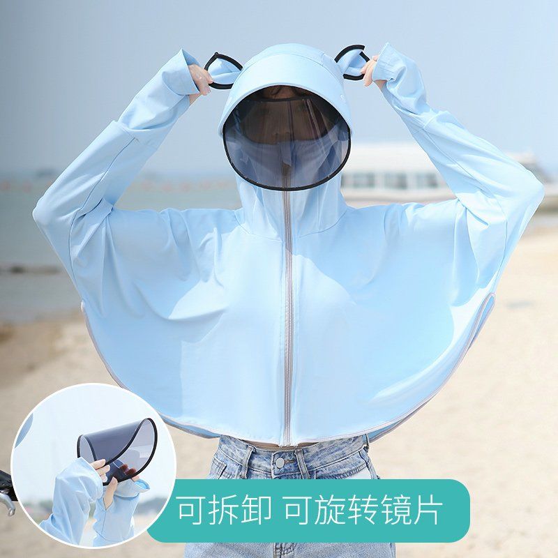 Sunscreen clothing women  new summer thin jacket UV breathable blouse long-sleeved ice silk sunscreen cardigan