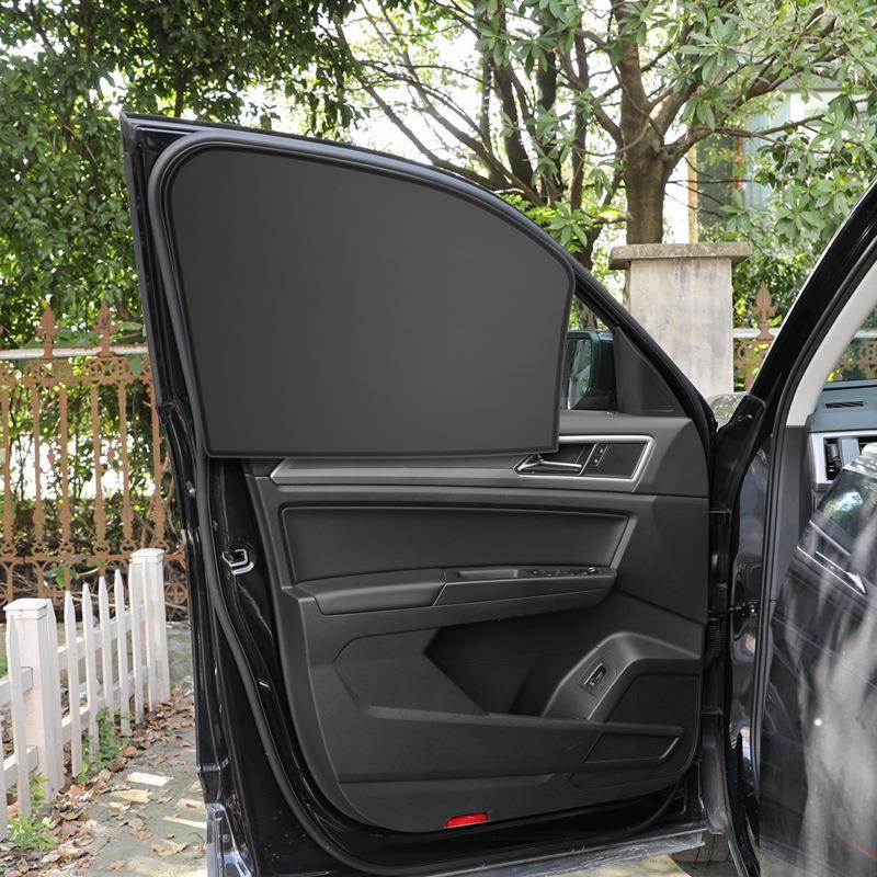 汽车车用遮阳帘防晒隔热窗帘车窗磁吸式磁性侧窗通用型黑色遮光帘