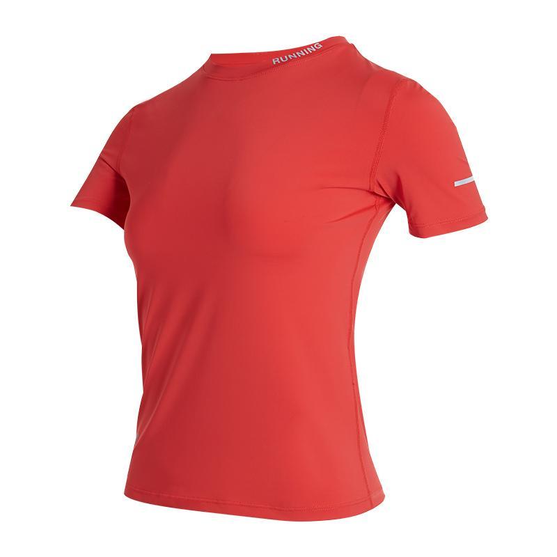 范斯蒂克 健身衣女弹力紧身短袖跑步训练服透气速干纯色运动服t恤