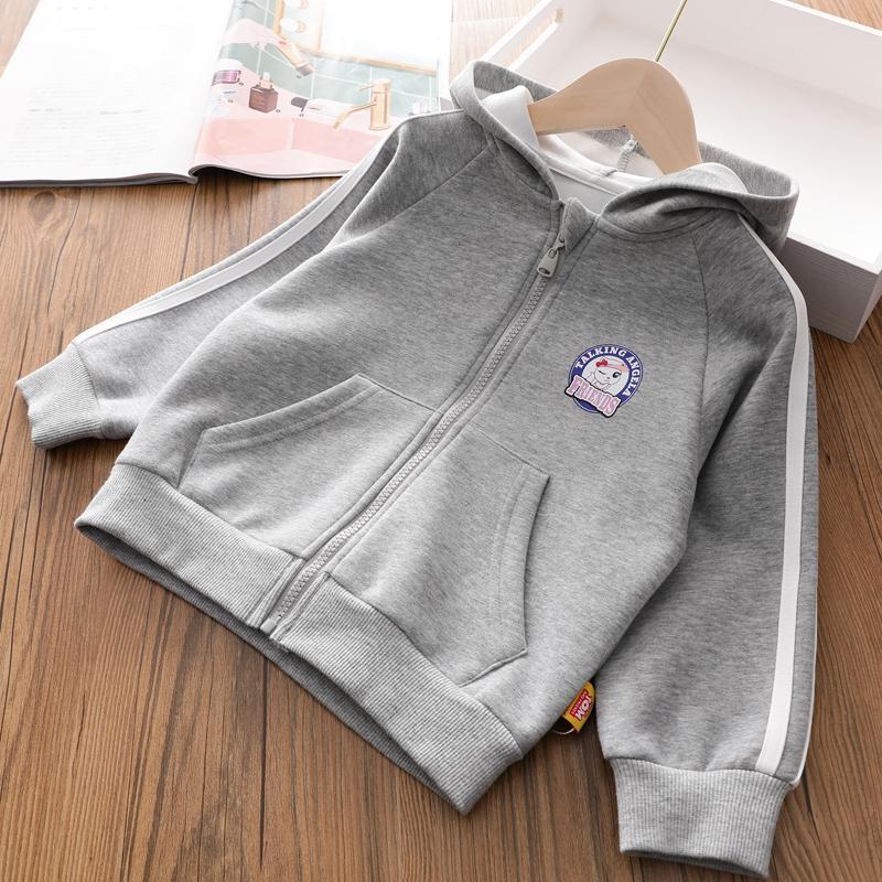 Girls cardigan jacket sweater spring and autumn new foreign style girls wear long-sleeved shirt children's baby casual hooded