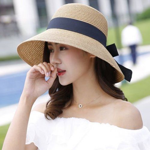 帽子女夏天防晒帽草帽透气薄款防紫外线可折叠太阳帽沙滩帽遮阳帽