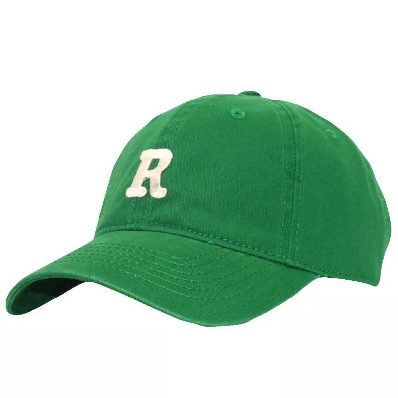Green fresh R letter baseball hat female all-match white couple sun hat male sunscreen face small peaked cap