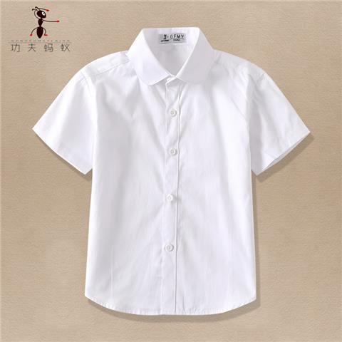 Girls pure cotton half-sleeved white shirt summer primary school students show school uniform big children white short-sleeved shirt 6635