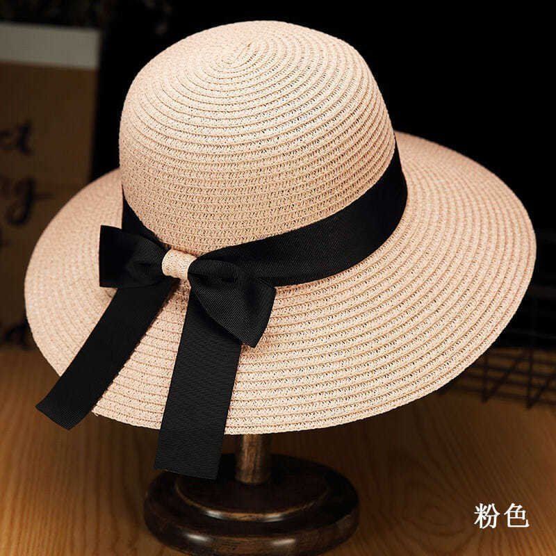 帽子女夏季草帽防遮阳晒帽时尚简约百搭草编可折叠沙滩旅游太阳帽
