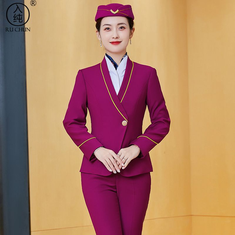 空姐制服職業套裝高鐵乘務員前台接待移動工作服女珠寶美容院工裝