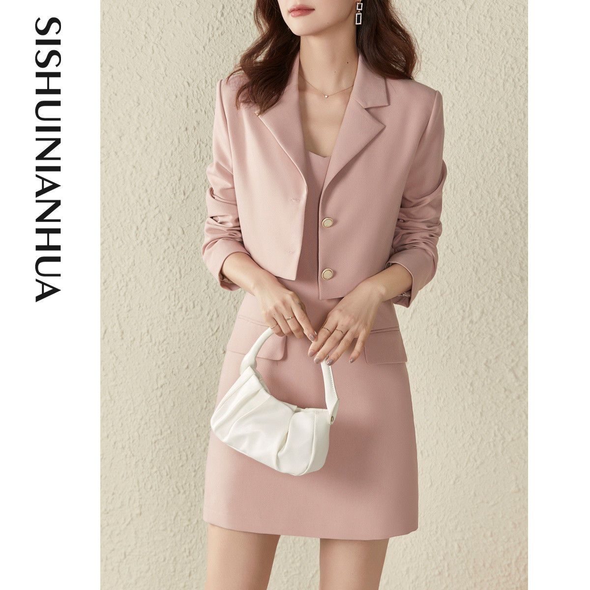 Sistime/ time flies spring new aging light mature style small suit + elegant semi skirt suit women