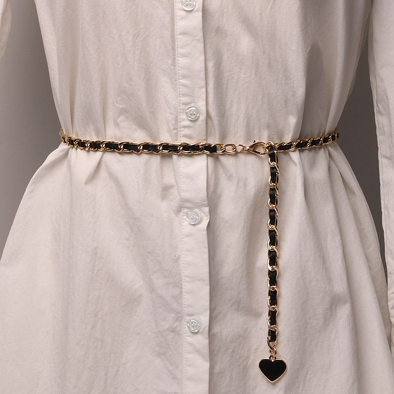 Waist chain women's summer with skirt trendy ins style decorative suit thin belt fashion chain weaving waist corset