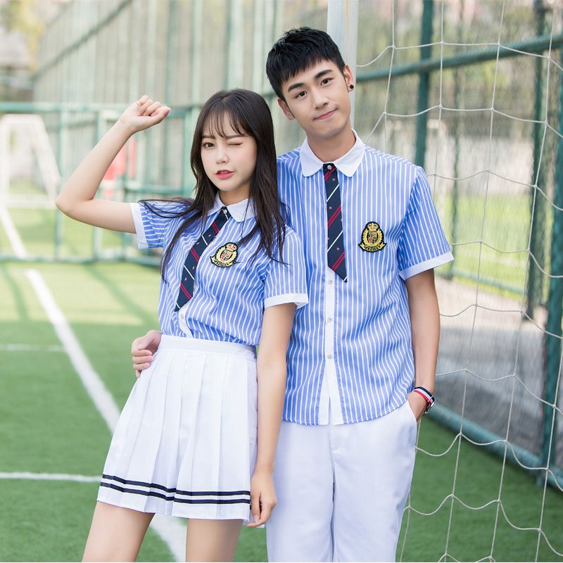 校服套装学院风韩国毕业班服夏季套装学生装初中高中生小学生制服