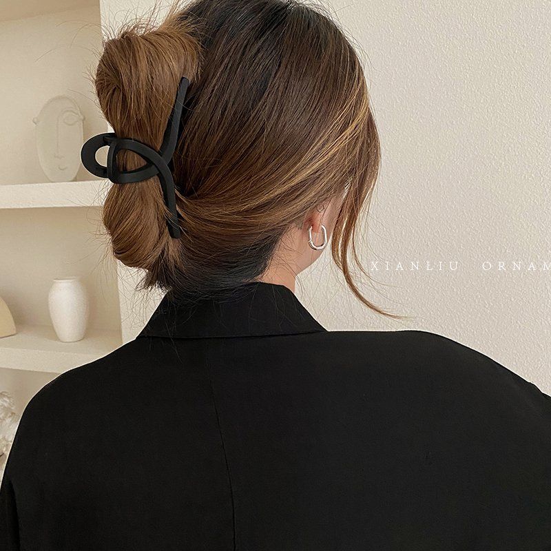 High-end black clip temperament disc hair shark clip hair clip net red  new clip headgear at the back of the head