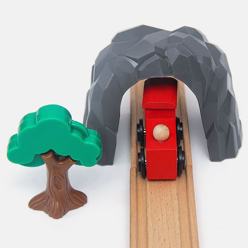 款式齐全木质仿真小火车隧道山洞轨道配件配饰场景玩具兼容轨道