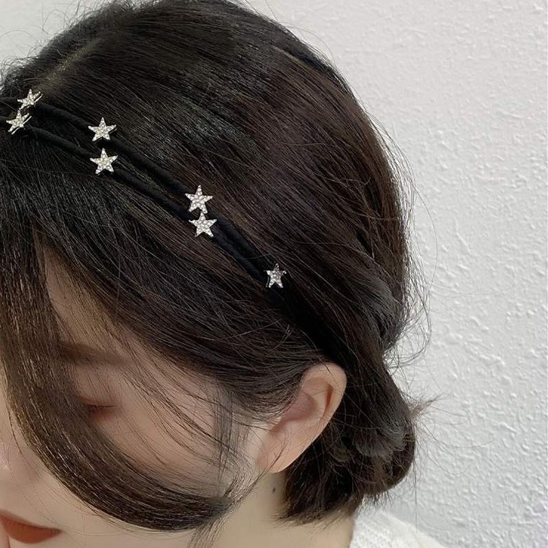 韩国简约双层五角星星发箍女百搭外出细款头箍发窟发卡压发头饰品