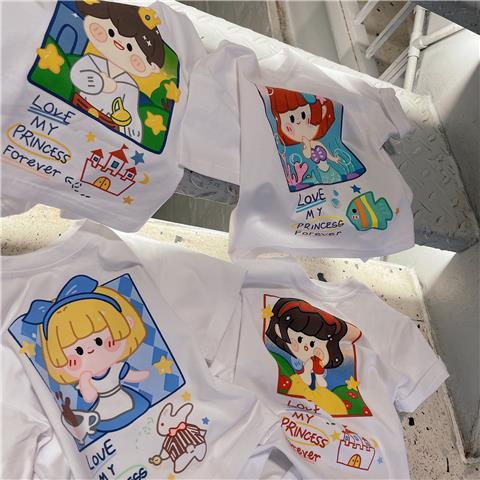 Children's clothing  summer girls Korean version cute t-shirt children foreign style casual and comfortable short-sleeved boy cartoon top