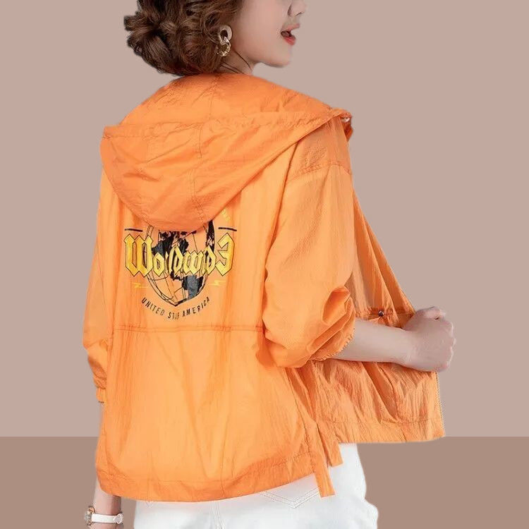 Large size sun protection clothing women 2023 new summer middle-aged mother's short coat Korean version loose breathable sun protection clothing tide