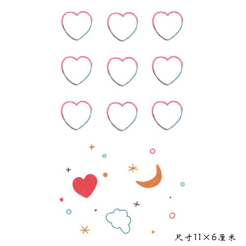 韩国小清新彩色卡通星空月亮爱心星星纹身贴防水女持久可爱小图案