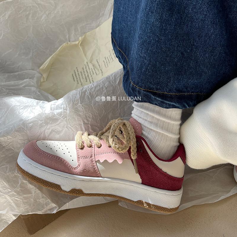Lulu egg spring and autumn casual sports shoes  trendy ins board shoes women's all-match chic white shoes couple models