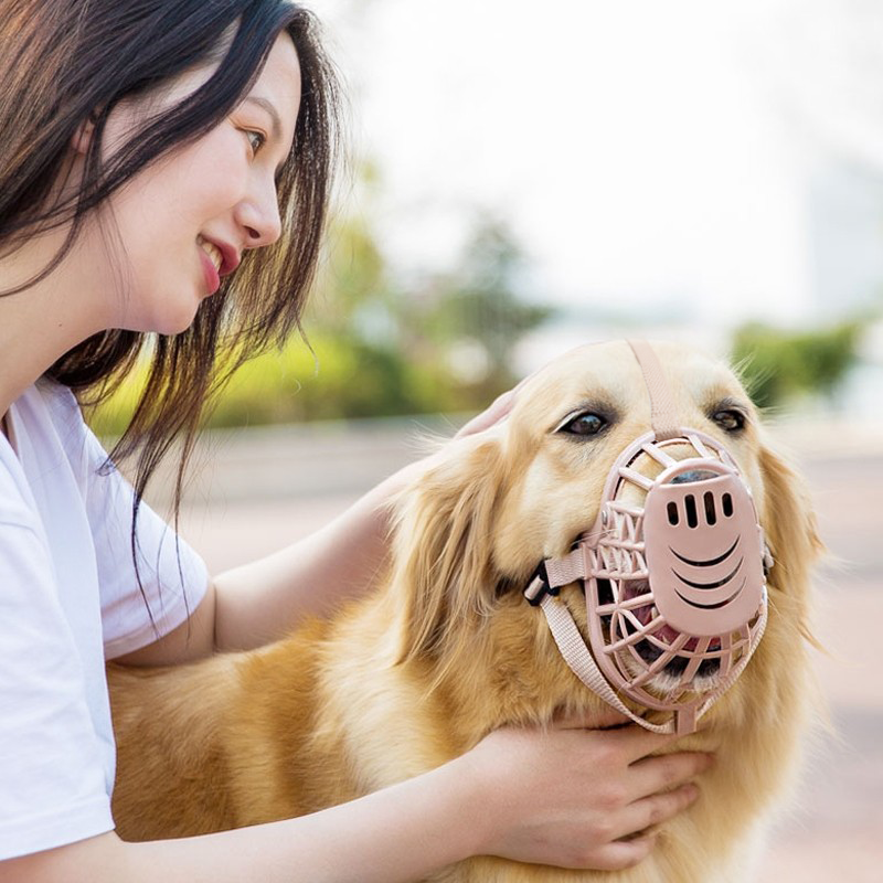 Dog mouth cover dog mesh mask anti-biting barking food adjustable anti-barking device golden retriever Teddy large, medium and small mouth mask