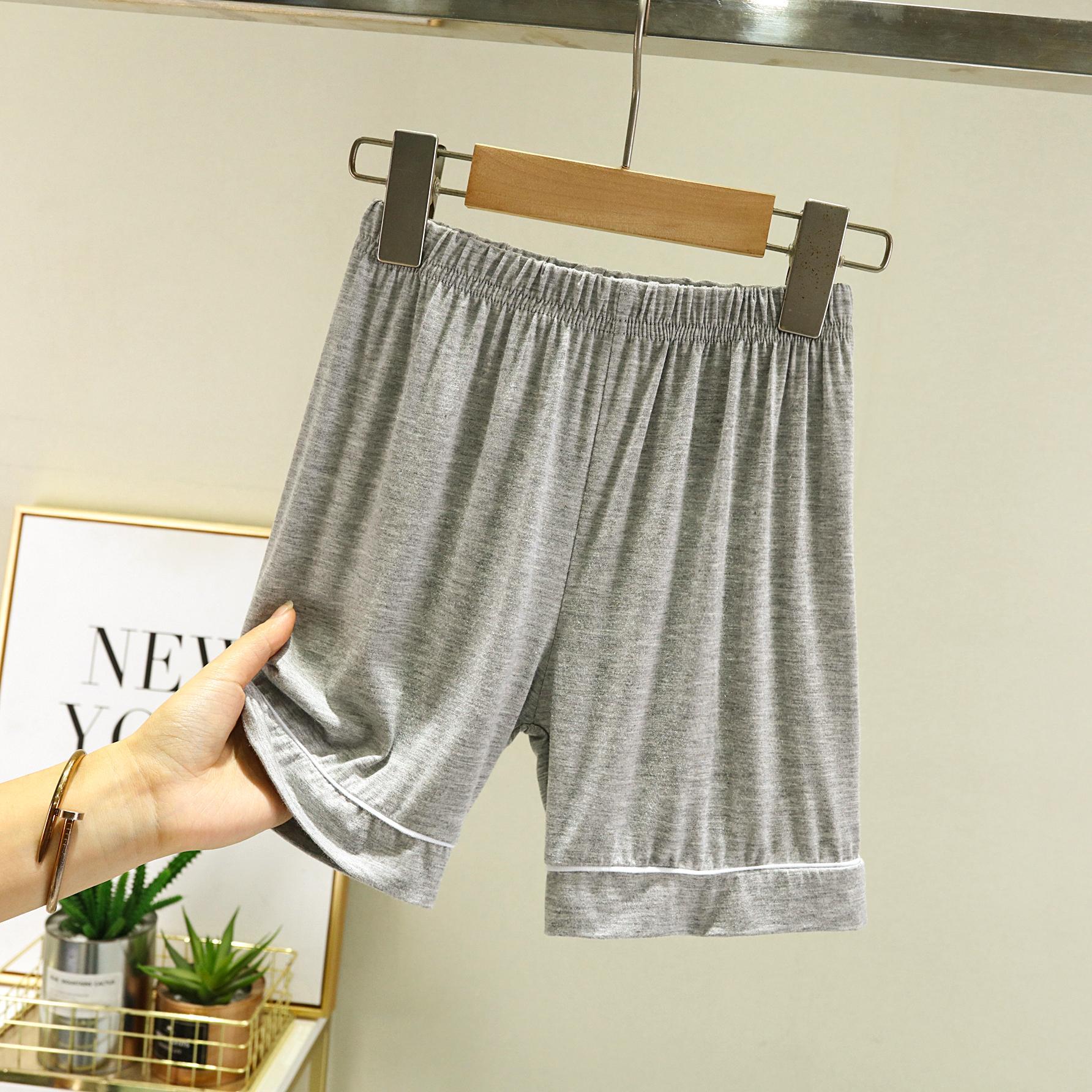 Children's modal thin section loose pajama pants summer baby boys and girls casual home clothes middle and big children's five-point shorts