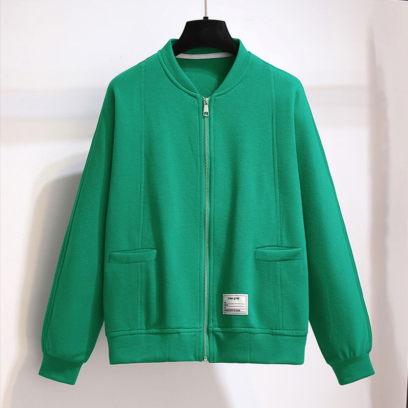 [Cotton] 2023 spring and autumn new zipper jacket women's casual age reduction loose and thin all-match cardigan top women's fashion