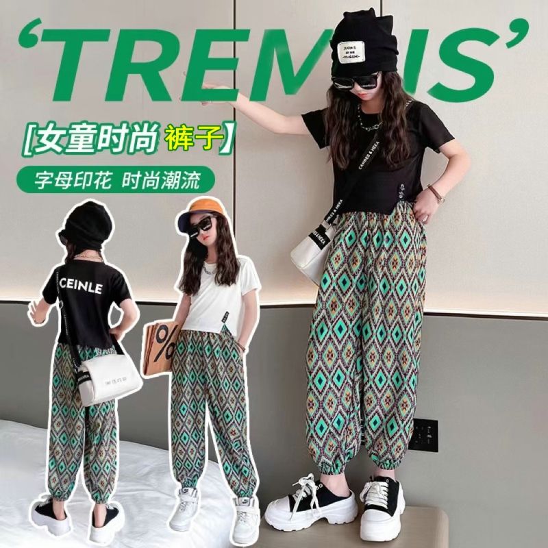 女童防蚊褲夏季薄款2022新款女孩休閒夏裝冰絲褲子大童兒童燈籠褲