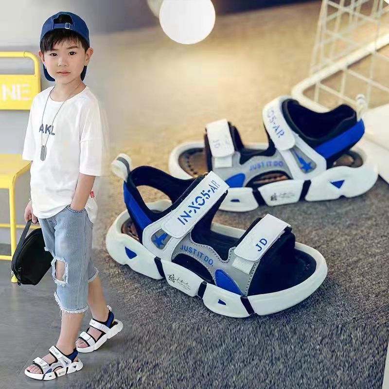 Boys Sandals 2023 Summer New Fashion Medium and Large Children's Boys Beach Shoes Children's Korean Style Soft Sole Sports Sandals