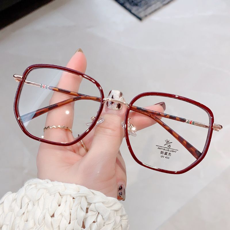Xiaohongshu G's same style glasses frame green large square frame glasses can be equipped with myopia anti-blue light anti-radiation flat mirror