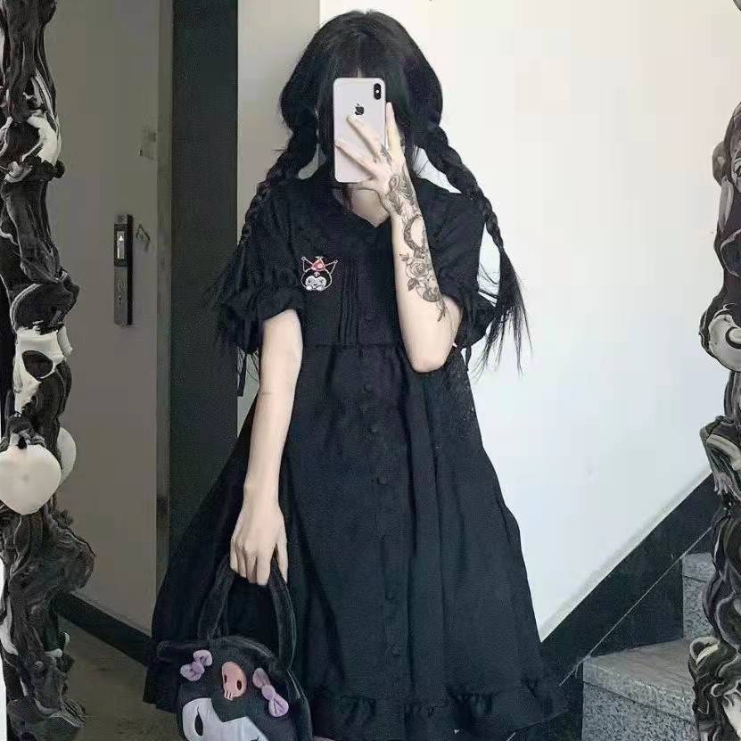 Japanese soft girl small Kulomi embroidered dress female student summer new Korean version sweet age-reducing skirt